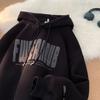 Navava Unisex Lettering Long Sleeve Fleece Hoodie Sweatshirt Nt2074