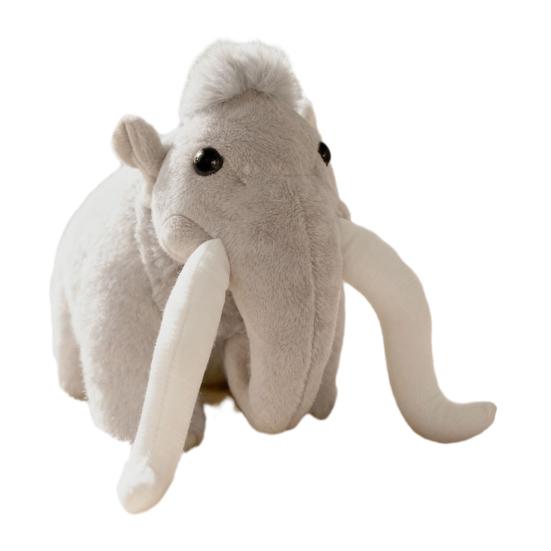 

Woolly Mammoth Plush Toy Realistic Fuzzy Stuffed Animal with Long Tusks Cute Ugly-Cute Elephant