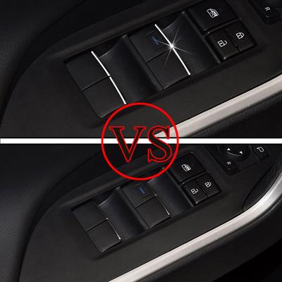For Toyota CHR RAV4 Camry Highlander CHR EV Sienna Corolla Wildlander Window Lift Button Sequins Trim Decorative Sticker Cover