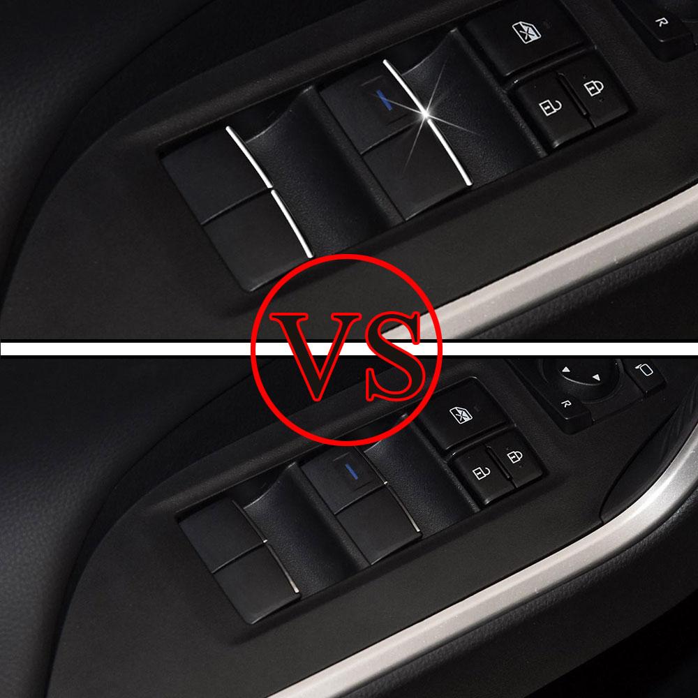 For Toyota CHR RAV4 Camry Highlander CHR EV Sienna Corolla Wildlander Window Lift Button Sequins Trim Decorative Sticker Cover