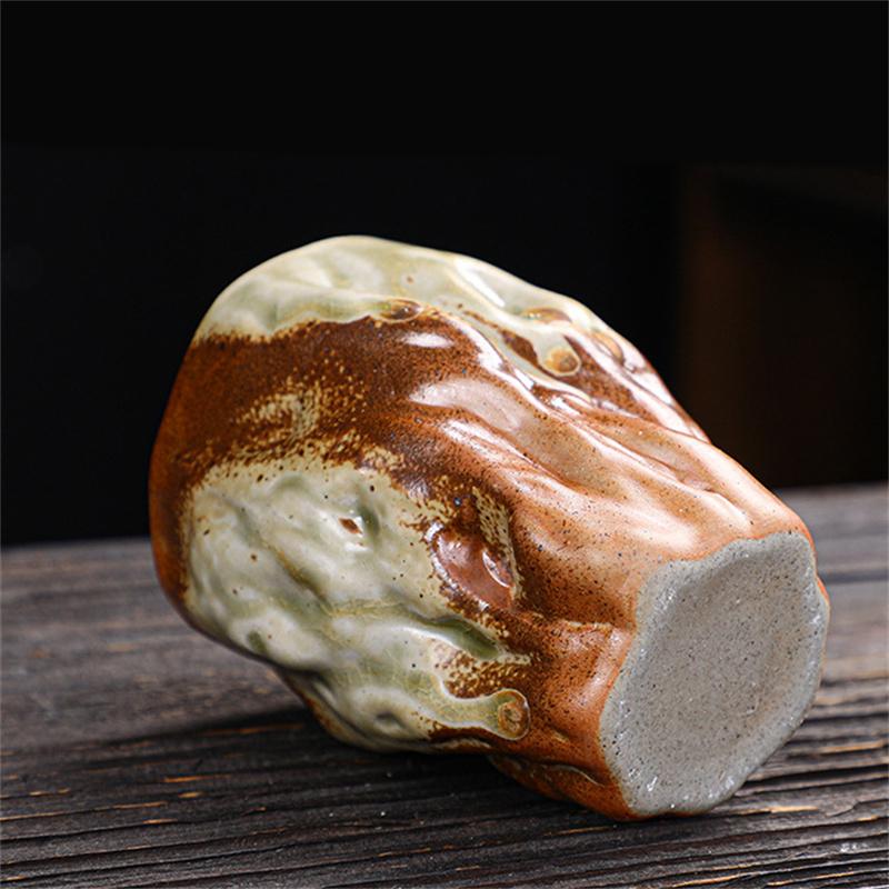 150ml Japoński Imitacja Młotkowanej Ceramiki Nieregularny Kubek do Kawy Vintage Ceramiczny Kubek Mistrzowski Zestaw do Herbaty Kung Fu Filiżanka Naczynia do Picia