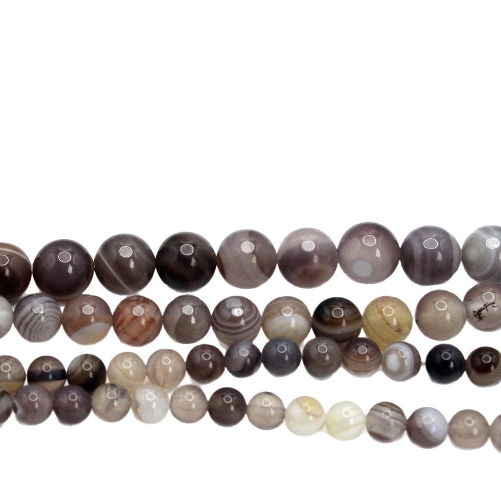 Gestreifte Chalcedon Kaffee Steinperlen: Runde Stränge für DIY Schmuck- und Armbandherstellung