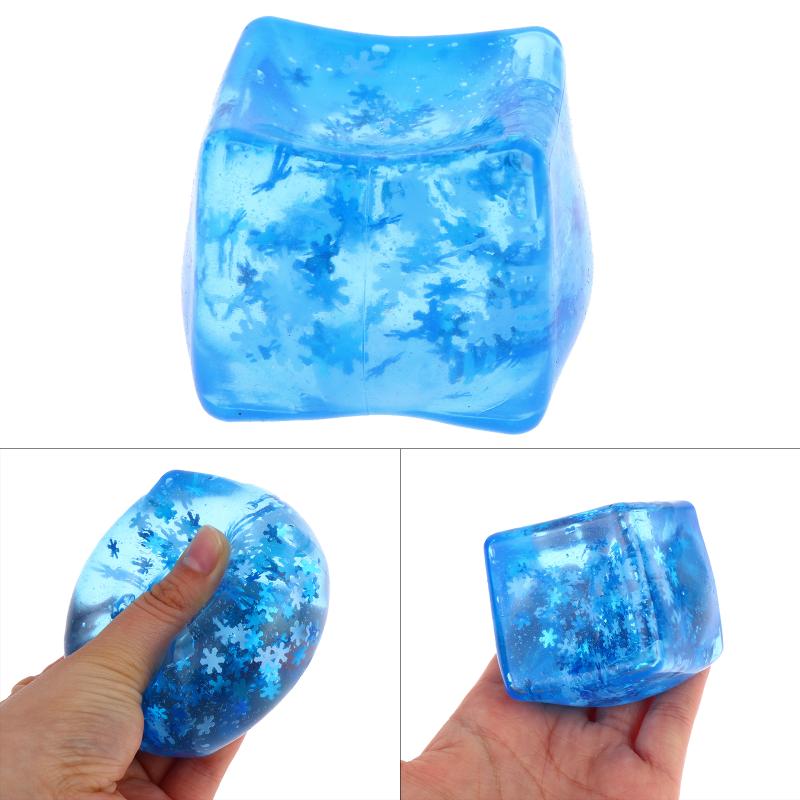 Snowflake Ice Cubes Slow Rising Sensory Fidget Toy Soft Ice Cubes Stress Relief Squeeze Toy Hand Exercise Calming Tool