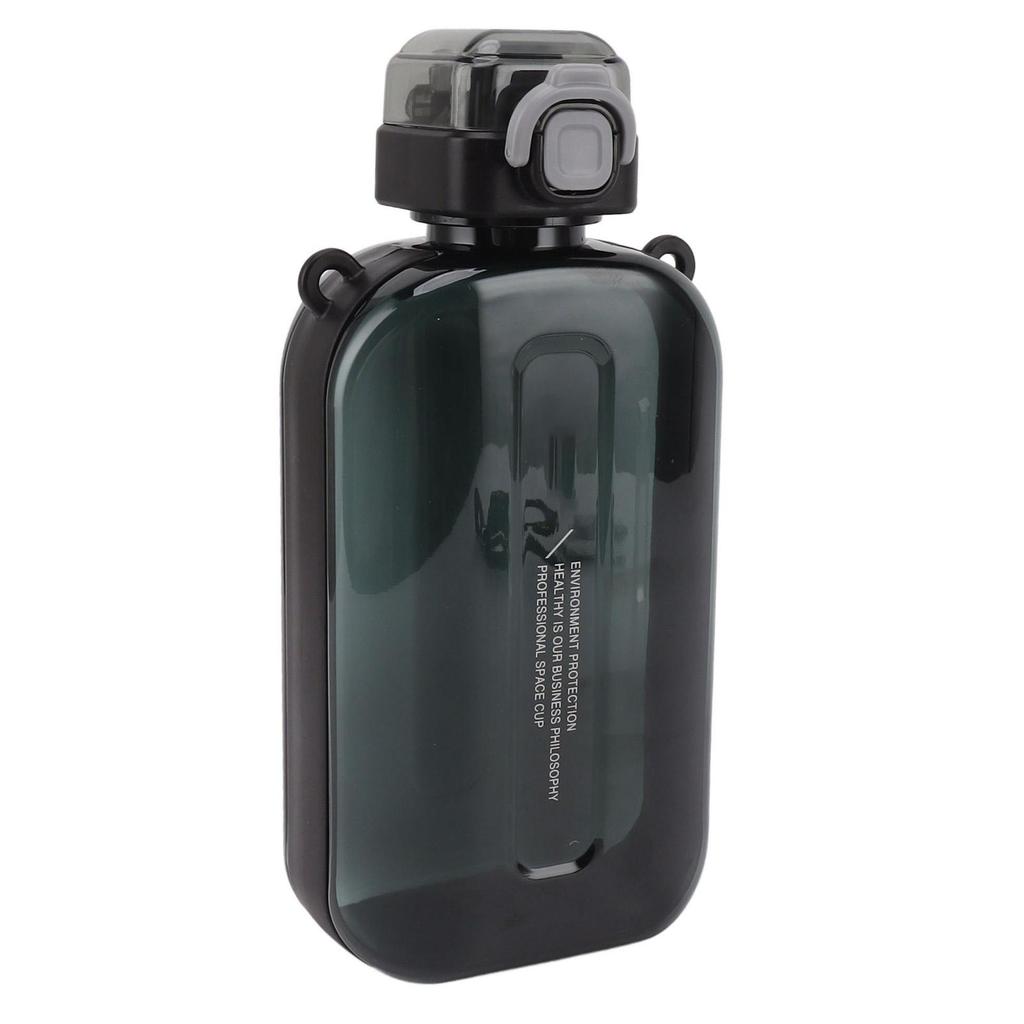 Borraccia Piatta 750ml Sottile in PC Silicone Anti-perdita con Tracolla Borraccia Piatta da Bere per lo Sport