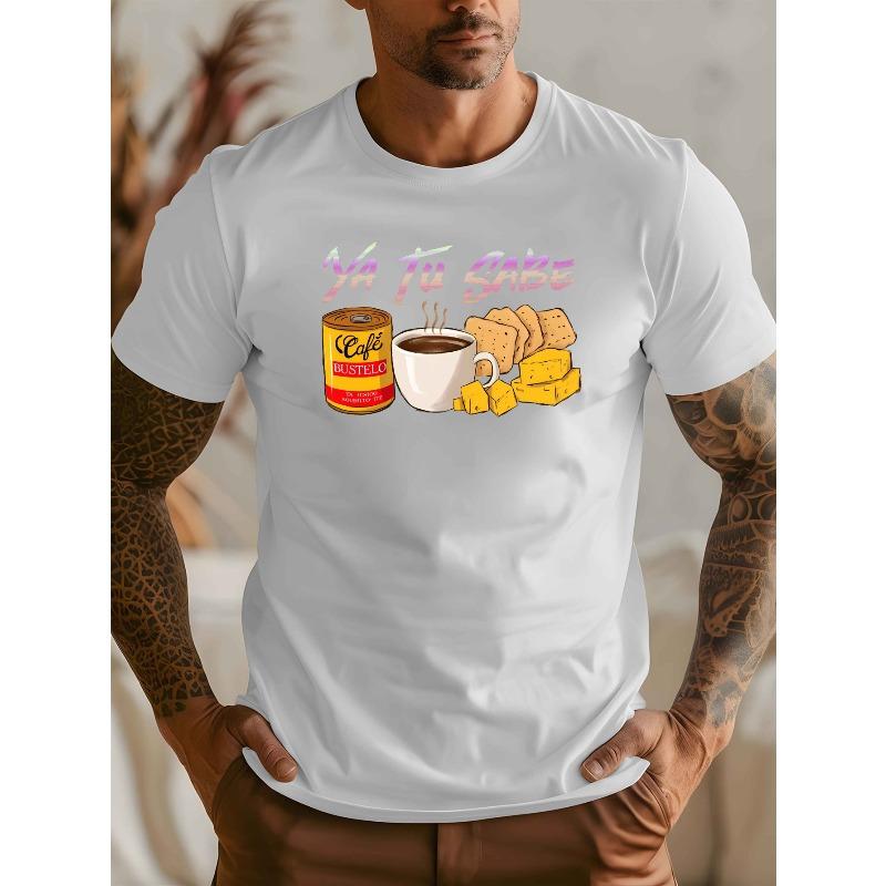 

European Size YA TU SABE New Summer Outdoor Men S Short-Sleeved T-Shirt Summer Fashion Trend Top Printed Men S Bottoming Shirt Spring Round Neck Top S белый