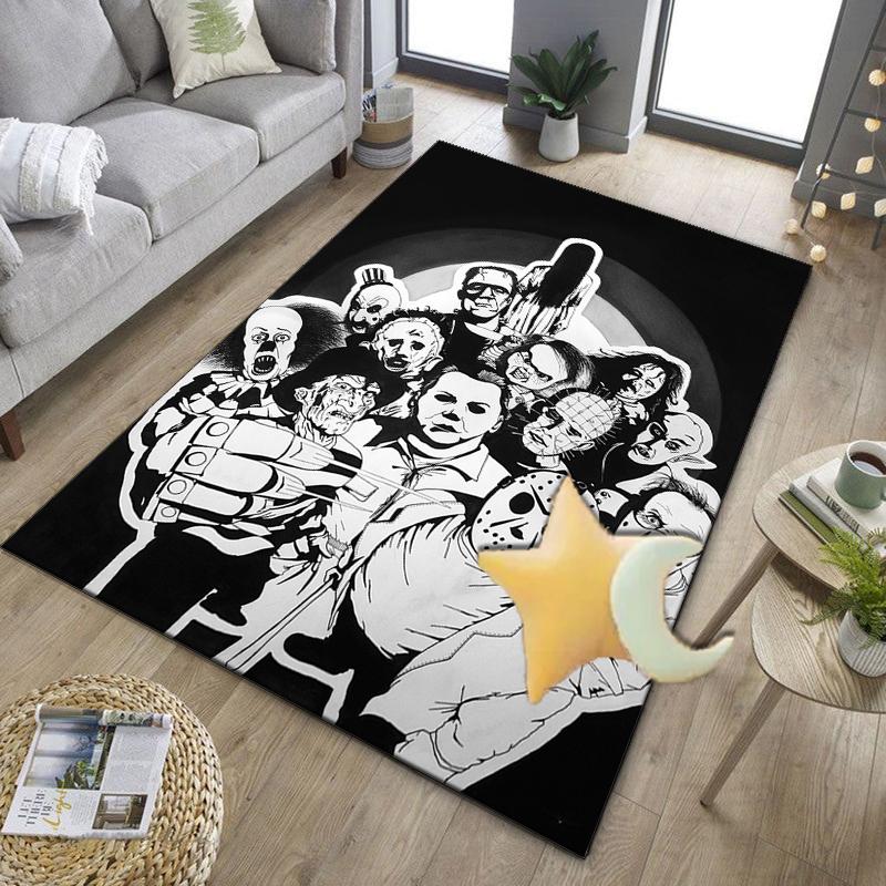 Horror Movie Icons Office Rug Chair Mat, Game Carpet, Suitable for Front Door, Bedroom, Living Room, Desk, Holiday Gift