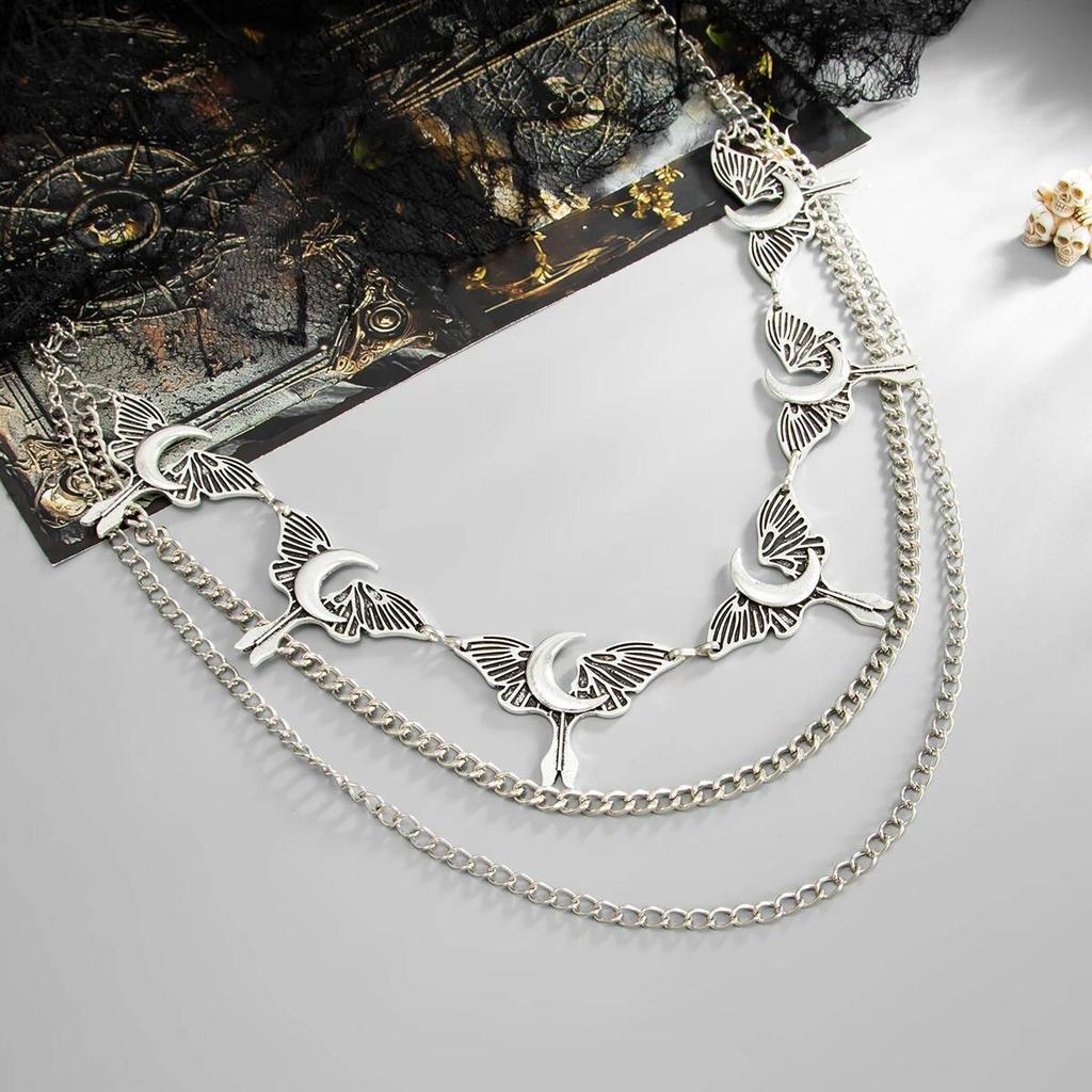Ingemark Exquisite Creative Butterfly Moon Metal Waist Belts Chain Women Gothic Adjustable Body Chain Halloween Party Jewelry