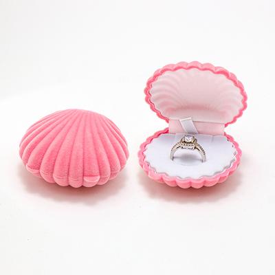 1 Piece Lovely Shell Shape Velvet Jewelry Box Wedding Engagement Ring Box for Earrings Necklace Bracelet Display Gift Box Holder