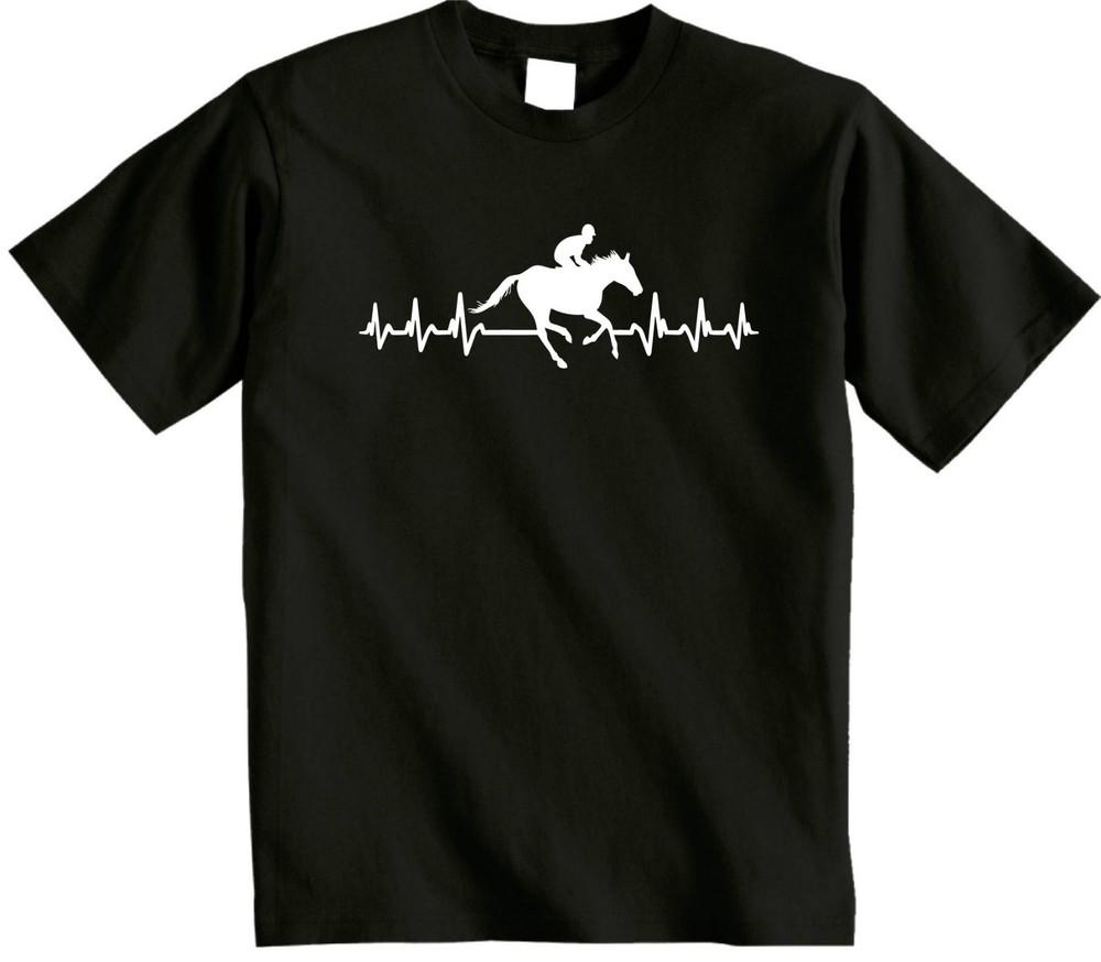 

It s in My HeartBeat Horse Riding T Shirt Jockey T-Shirt Horse Racing heart top S