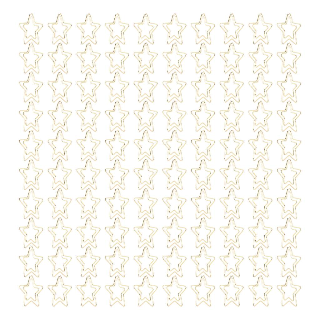 100Pcs Gold Paper Clips Durable Metal Rustproof Gold Fadeless Widely Used Cute Paper Clips for Home Office Star