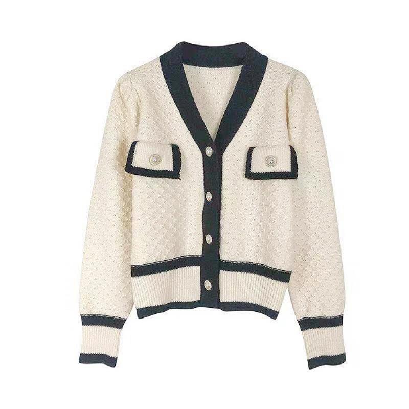 WTEMPO Long Sleeve Knitwear Coats Buttons Knitted V-neck Cardigans Women's Autumn Winter Solid Color Casual Sweaters