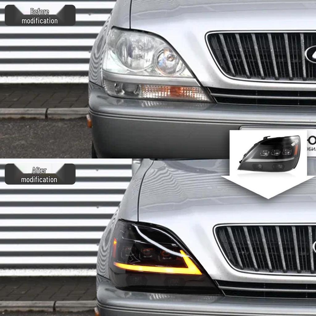 98-03 Lexus RX LED Projector Headlights with DRL & Sequential Turn Signals