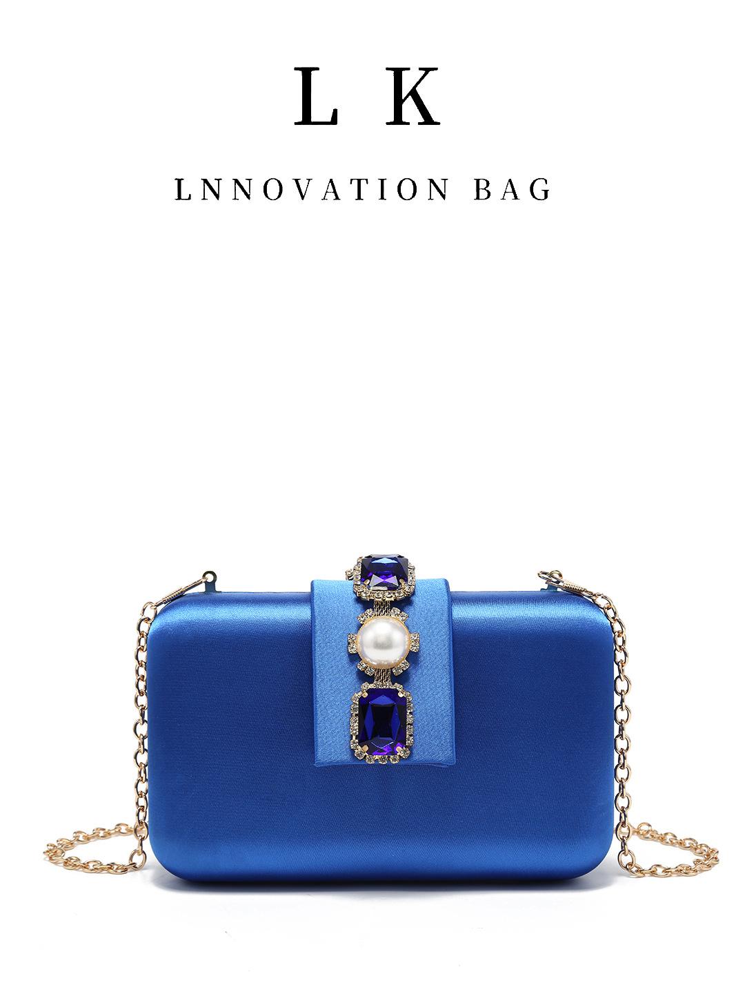 

Rhombus plaid luxury rhinestone decorative handbag women s fashion temperament elegant handbag