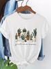 Unisexs Minimalist Potted Plants Graphic Tee Cute Line Art Succulent Print Soft Crew Neck Short Sleeve Casual Summer Shirt