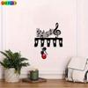 Vintage Music Theme Heavy Iron Wall Key Holder with 5 Hooks for Home Office Decor