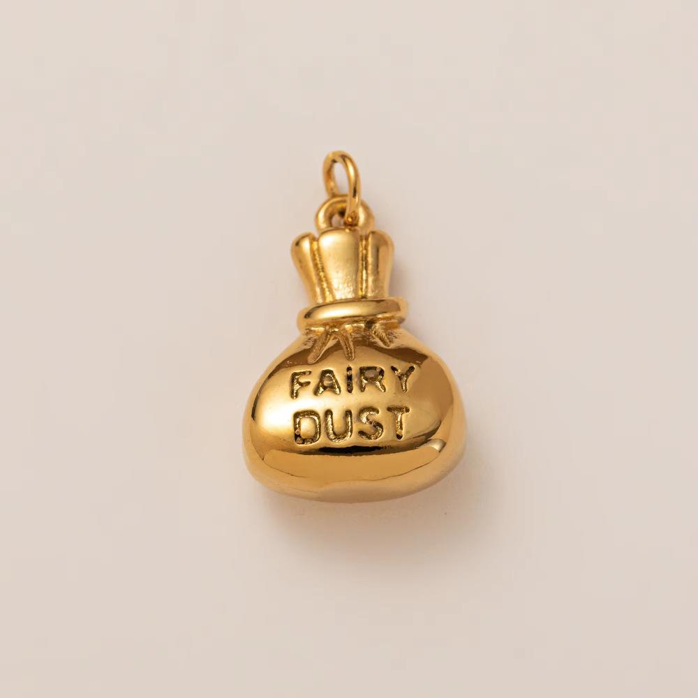 Yori 2Pcs DIY Stainless Steel Bags Guitar Pendants Accessories for Jewelry Charm Wholesale Vacuum Electroplating 18K Gold Color