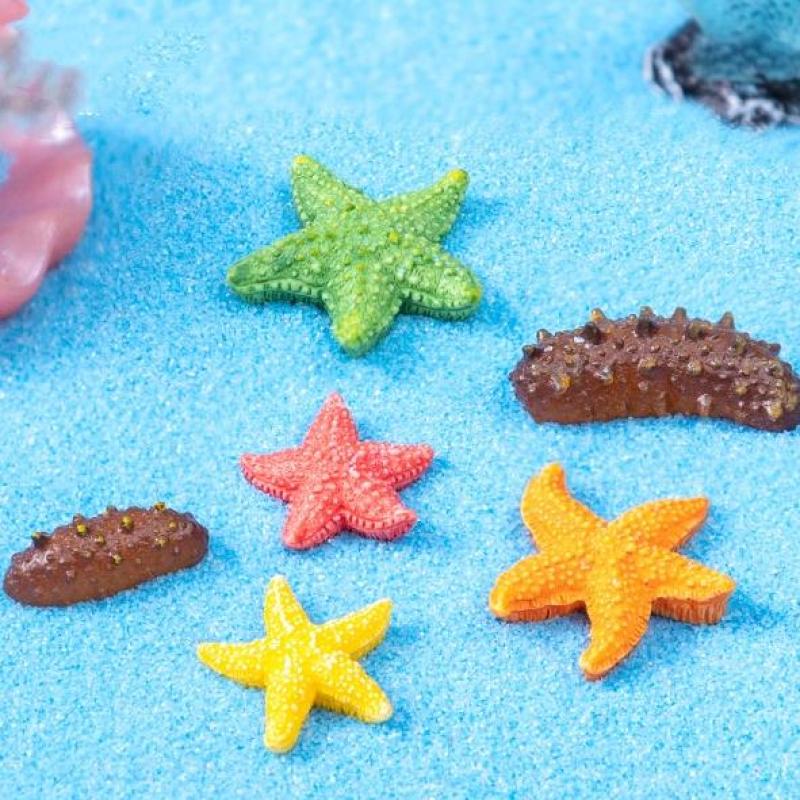 10Pcs Cartoon Small Starfish Sea Cucumber Ornaments Resin Fish Tank Landscaping Ornaments Diy Home Decoration Accessories Gifts