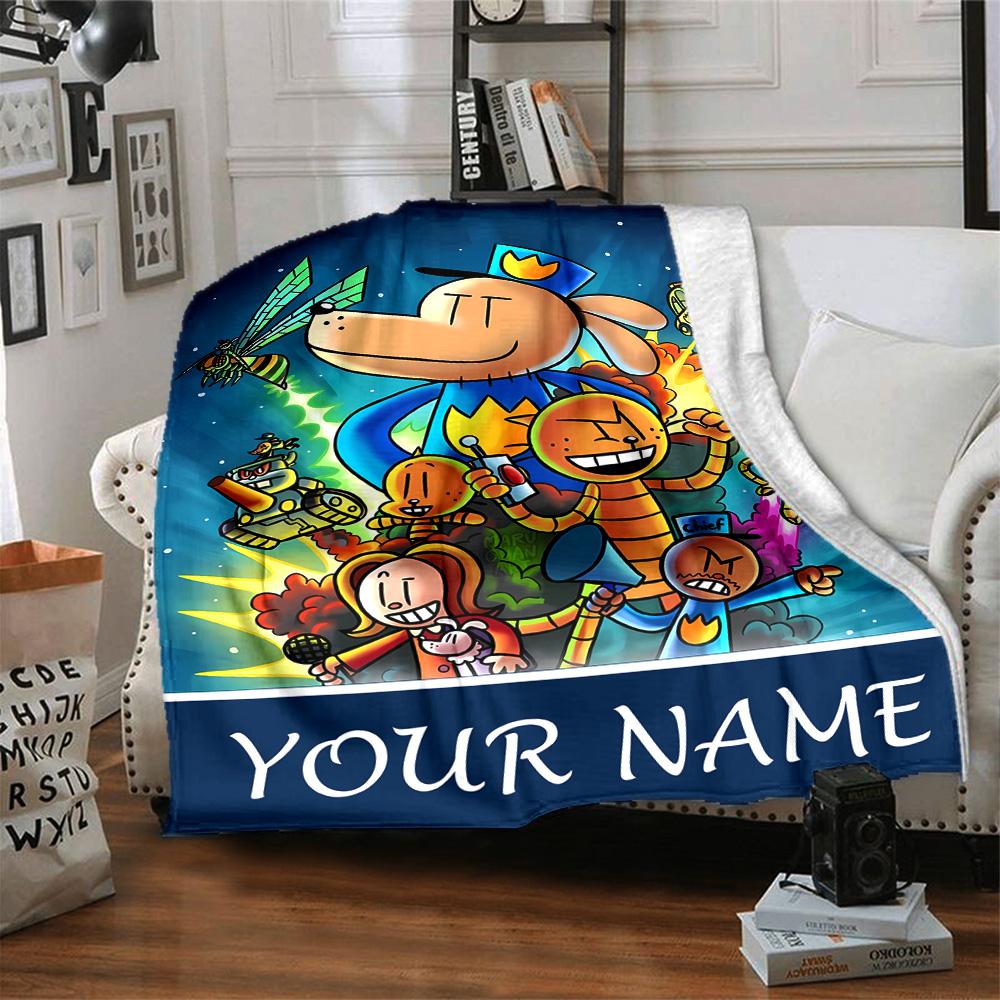 Customizable DogMan1 Throw Blanket – Personalized Name, All-Season Cozy Snug Blanket, Machine Washable, Personalized Blanket