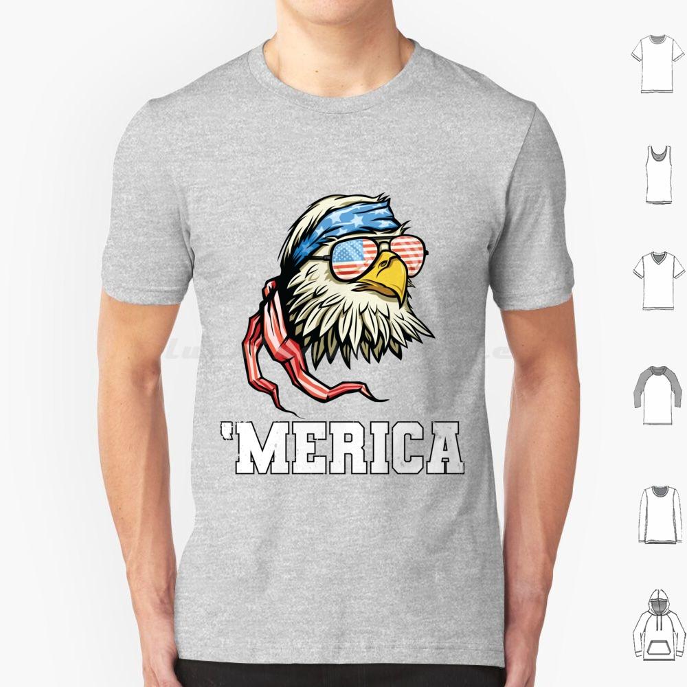 4th Of July Merica Bald Eagle Patriotic Veteran T Shirt 6xl Cotton Cool Tee Eagle Bald Eagle Mericaw Memorial Day Veterans Day