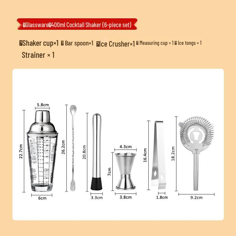 

Cocktail Shaker Set with Bamboo Stand