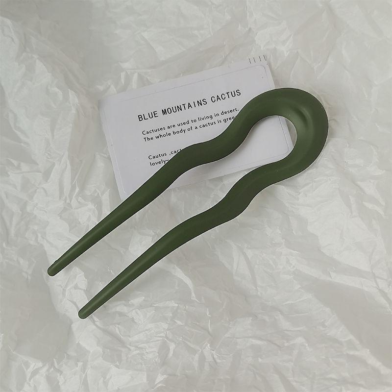 New Simple Matte Wave U-shaped Solid Color Hairpin Women Versatile Elegant Pan Hair Clip for Girl Hair Accessories