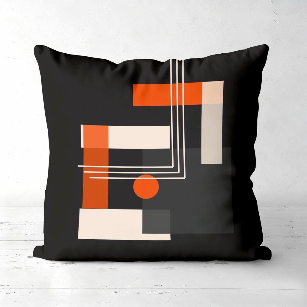 Modern Abstract Pattern Black Decorative Throw Pillows Polyester Pillowcase, Sofa Decorative Cushion Cov Headboard Pillow