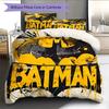Batman Muster Bettwäsche Bettdecken-Set Heimdekoration Geschenk (1 Bettbezug + 2 Kissenbezüge (ohne Füllung))