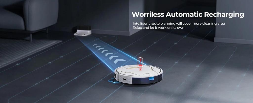 Robot Vacuum 4000Pa Suction with App Remote and Voice Control with Gyroscope Navigation Smart Sweeping Robot for Home Cleaning