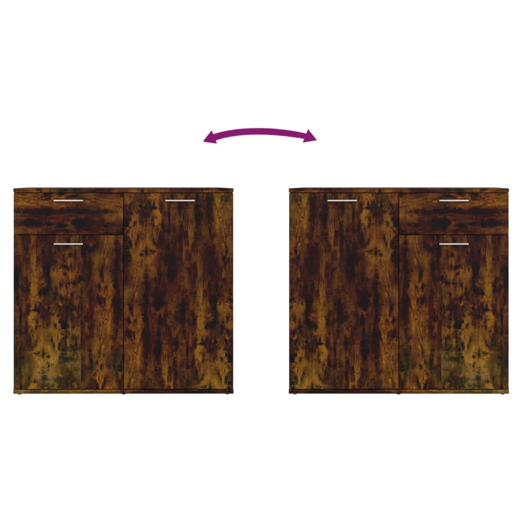 vidaXL Sideboard Räuchereiche 80x36x75 cm Holzwerkstoff