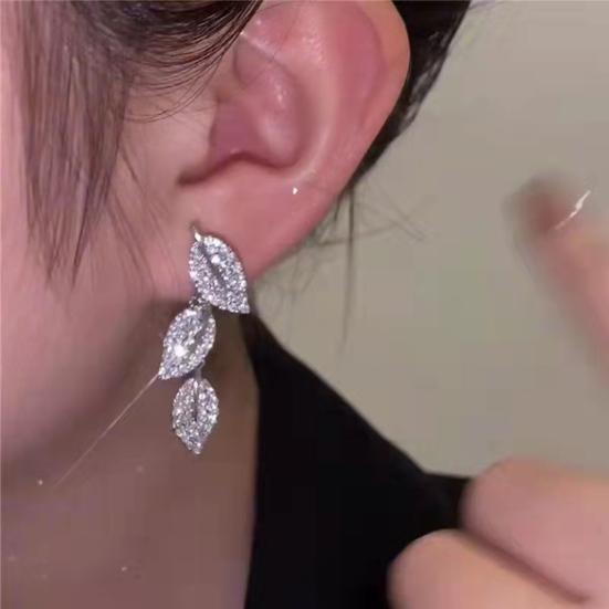1 Pair Dangle Earrings Leaves Long Tassels Ins Style Jewelry Long Earrings for Wedding