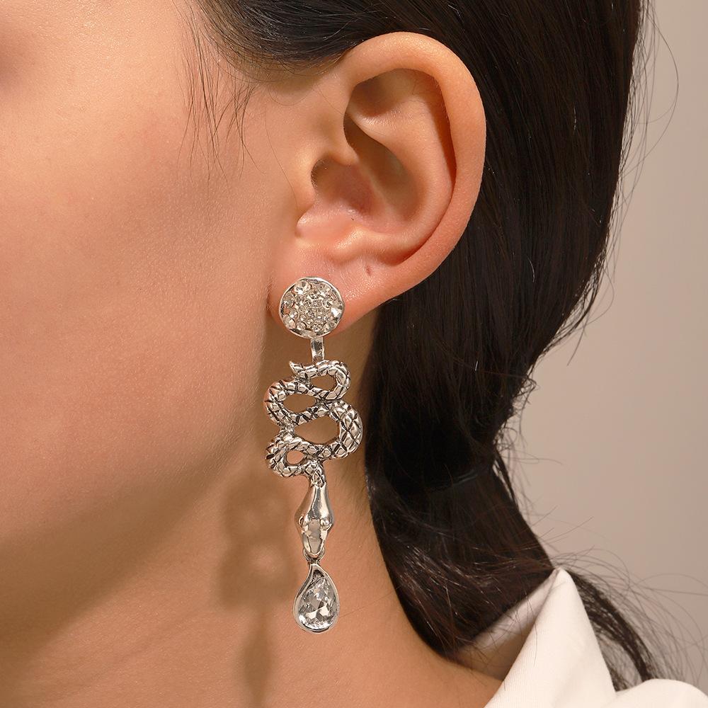Gold & Black Snake Earring Collection, Assorted Serpent-Shaped Statement Drop Earrings for Women