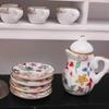 Mini Ceramic Tea Set Perfect Play Toy for Kids - Miniature Food Dishes Cups Plates For Children Tea Cups