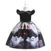 3 ks Pumpkin Witch Cosplay dievčenské šaty Vianočný Halloween Vampire Kostým Dievčenské Party Princezná Šaty Deti Detské Oblečenie 3 6 8 10 Year Black