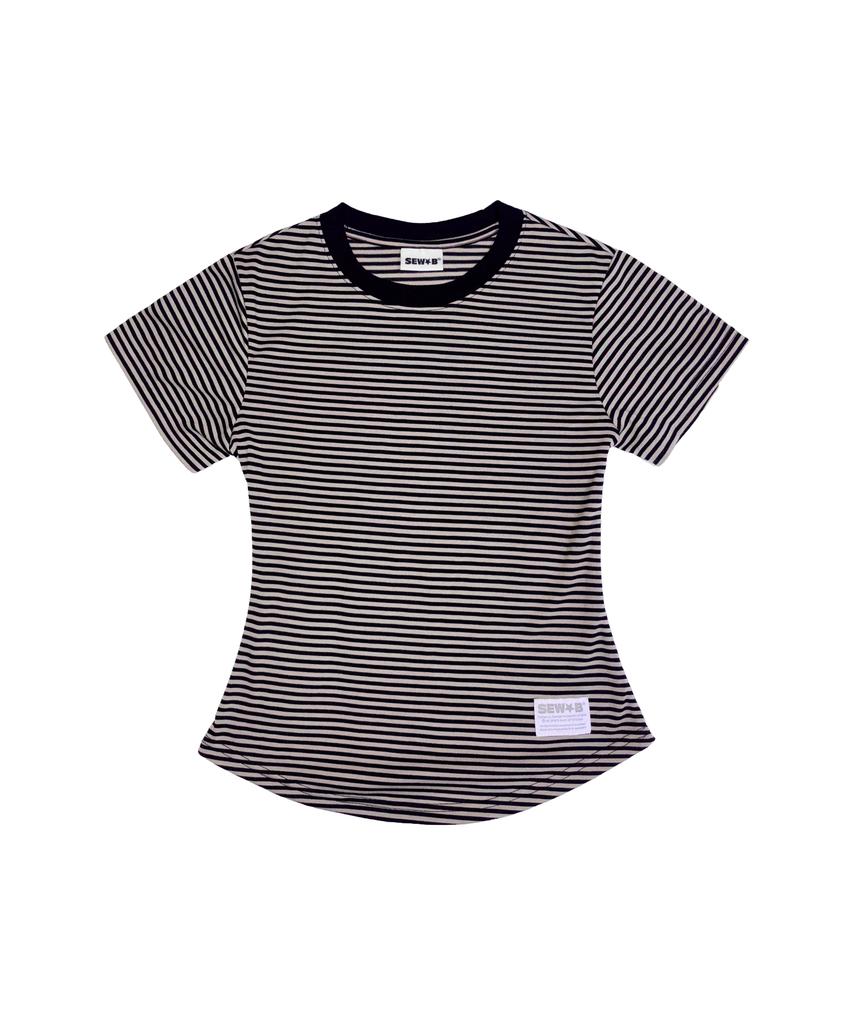 Ssobi Baby Stp Semi-Crop Short Sleeve Tee [Beige]