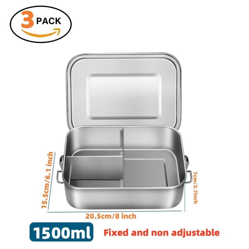 Stainless Steel Lunch Box for Kids And Adults, Portable Leak-Proof Bento Box, Travel Food Meal Prep Container Dishwasher Safe