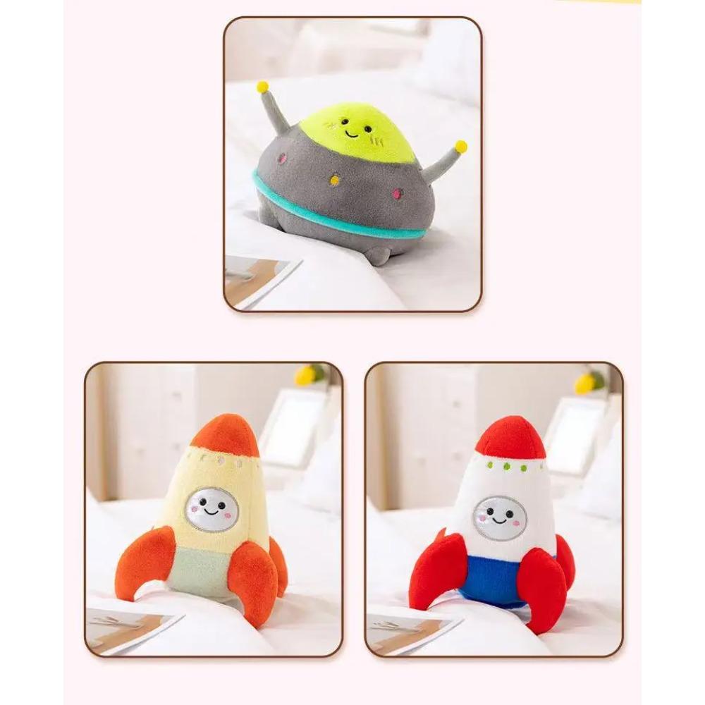 Simulation Spaceship Rocket Doll Plush Toy 18/27 Cm Handmade Cartoon Anime Cute Pillow Cushion Children's Birthday Decoration