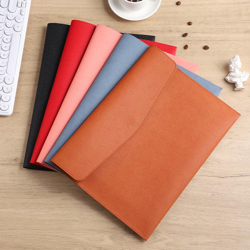 Cross-border A4 Leather Document Folder with Snap Button