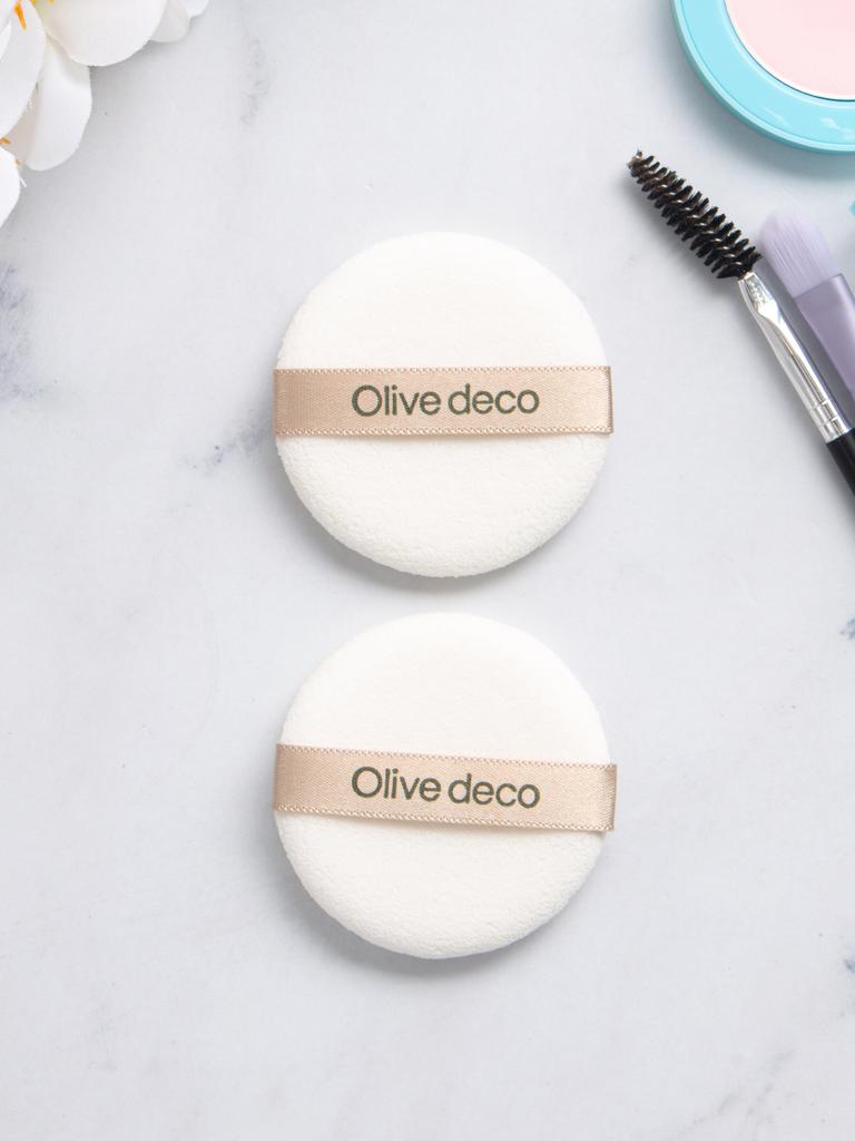 Olive Deco Round Makeup Puffs (2-Count)