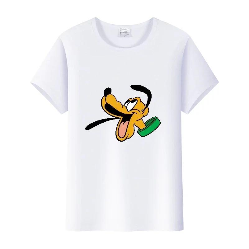 Casual Cartoon Goofy Pluto Clothes Plus Size T-shirt Summer White Tees 90S Tops Harajuku Blouses Tshirt Unisex