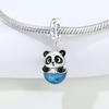 Copper Eggshell Panda Animal Beads Original Pendants Bracelet Charm Jewelry Party Diy Trendy Gifts