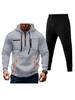 Men's Multi-Zipper Hoodie Sweatshirt & Sweatpants Set with Pockets