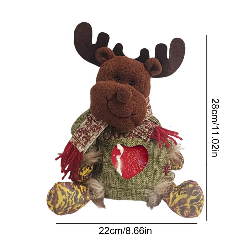 Christmas Gift Bags Zipper Design,Reusable 2025 New 3D Christmas Doll Gift Bags, Santa Snowman Deer Shaped Apple Candy Bags
