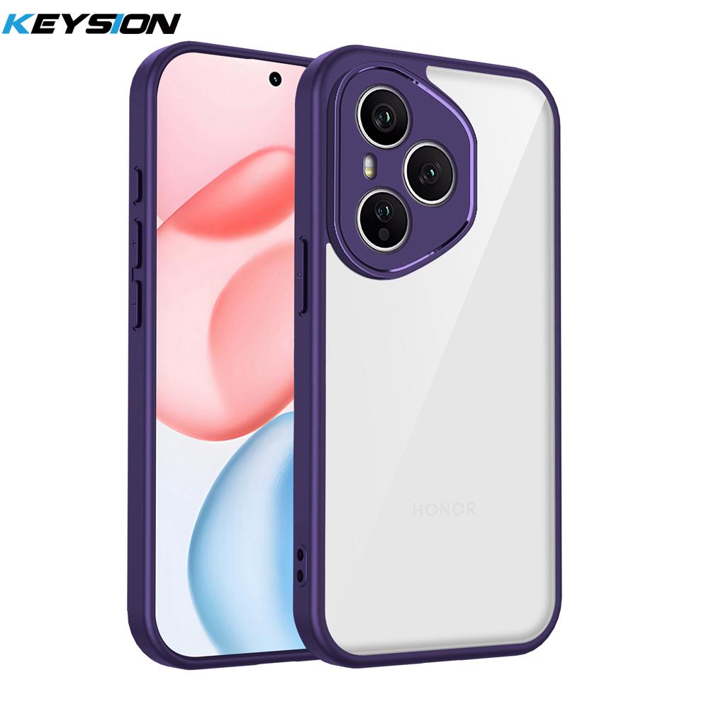 KEYSION Custodia Trasparente per Telefono per HONOR 400 400 Pro 5G Silicone+PC Cover Posteriore Trasparente Antiurto per Huawei Honor 400 Lite