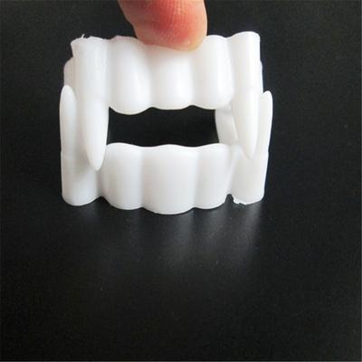 New 2Pcs Scary Zombie Vampire Plastic Fangs Kids White False Teeth Halloween Props