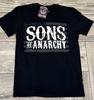 2013 Licensed SOA Sons of Anarchy Logo Black Gray USA Flag T-Shirt Size Medium