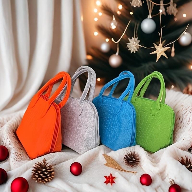 Chic Solid Color Felt Tote Bag, Fashion Shell, Storage Bag- Small, Lightweight, Felt Storage Bag, Multi-color Available, Suitable