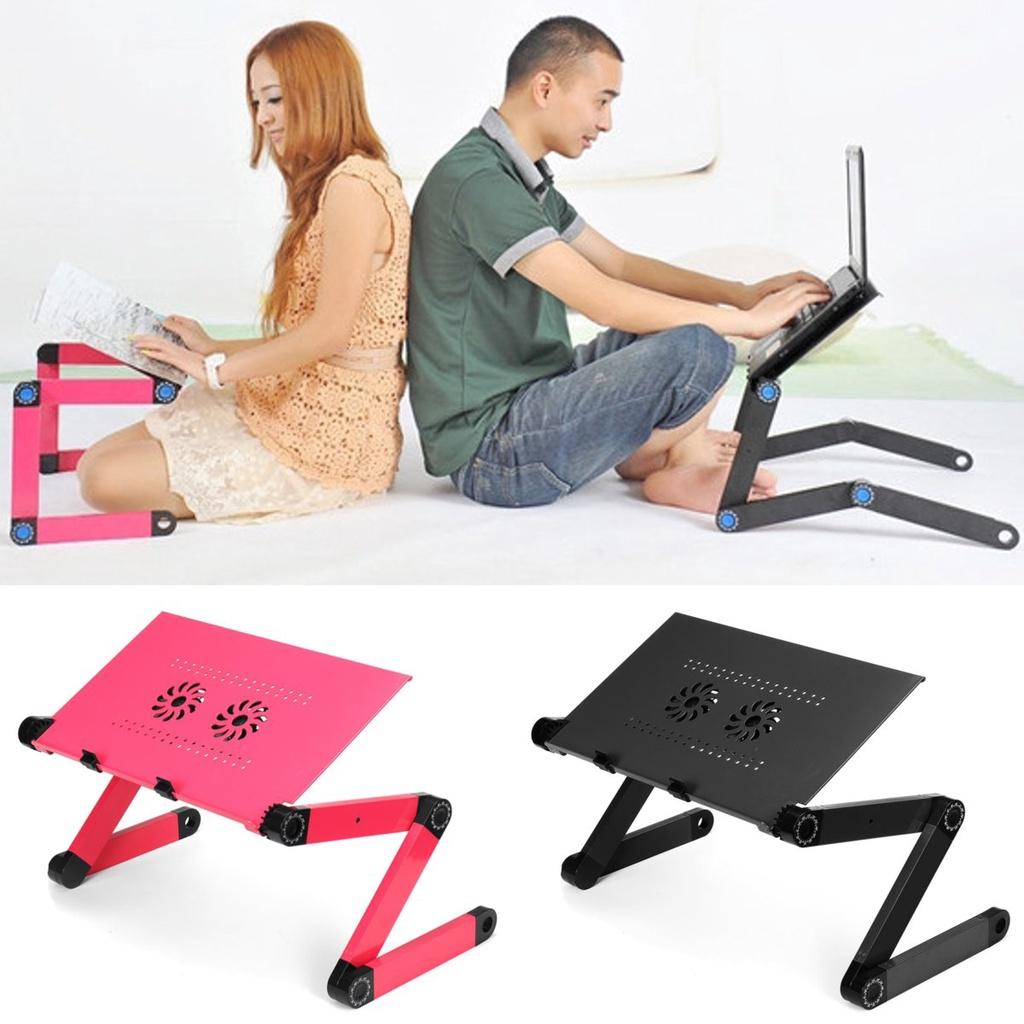 USB Portable Aluminum Alloy Folding Table Laptop Desk Adjustable Notebook Stand for Bed Sofa Laptop Table Home Office Computer Desk