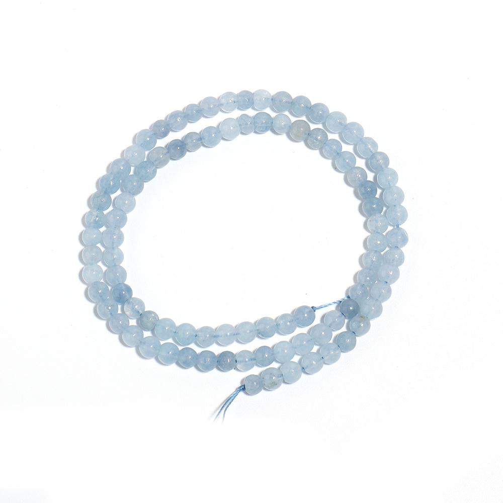 

1 String Round Blue Aquamarines Stone Beads For Jewelry Making Natural Stone Beads Loose Spacer Beads DIY Bracelet Necklace