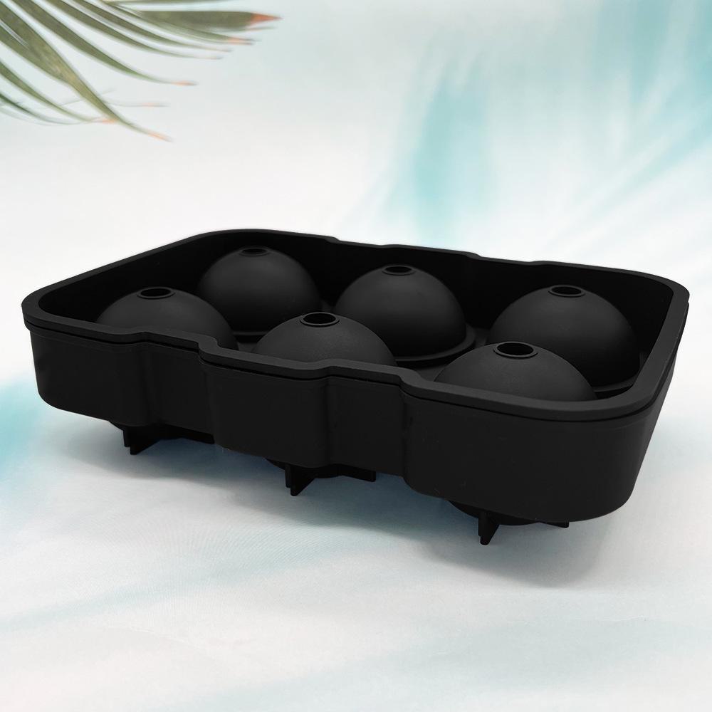 6-Hole Silicone Ice Ball Mold - Food Grade Round Ice Cube Maker for Cocktails & Whiskey