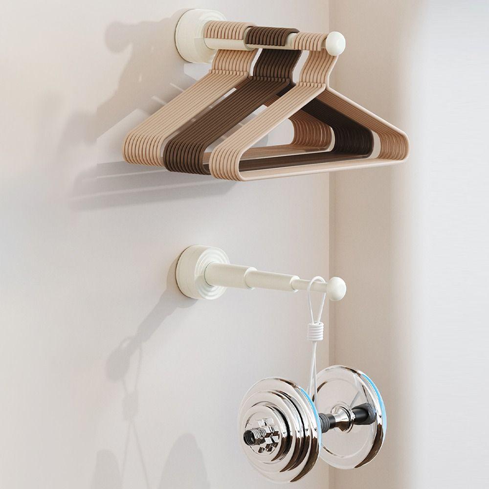 Wall Mounted Hanger Storage Rod Retractable Hanger Organizer with Adjustable New Storage Shelf